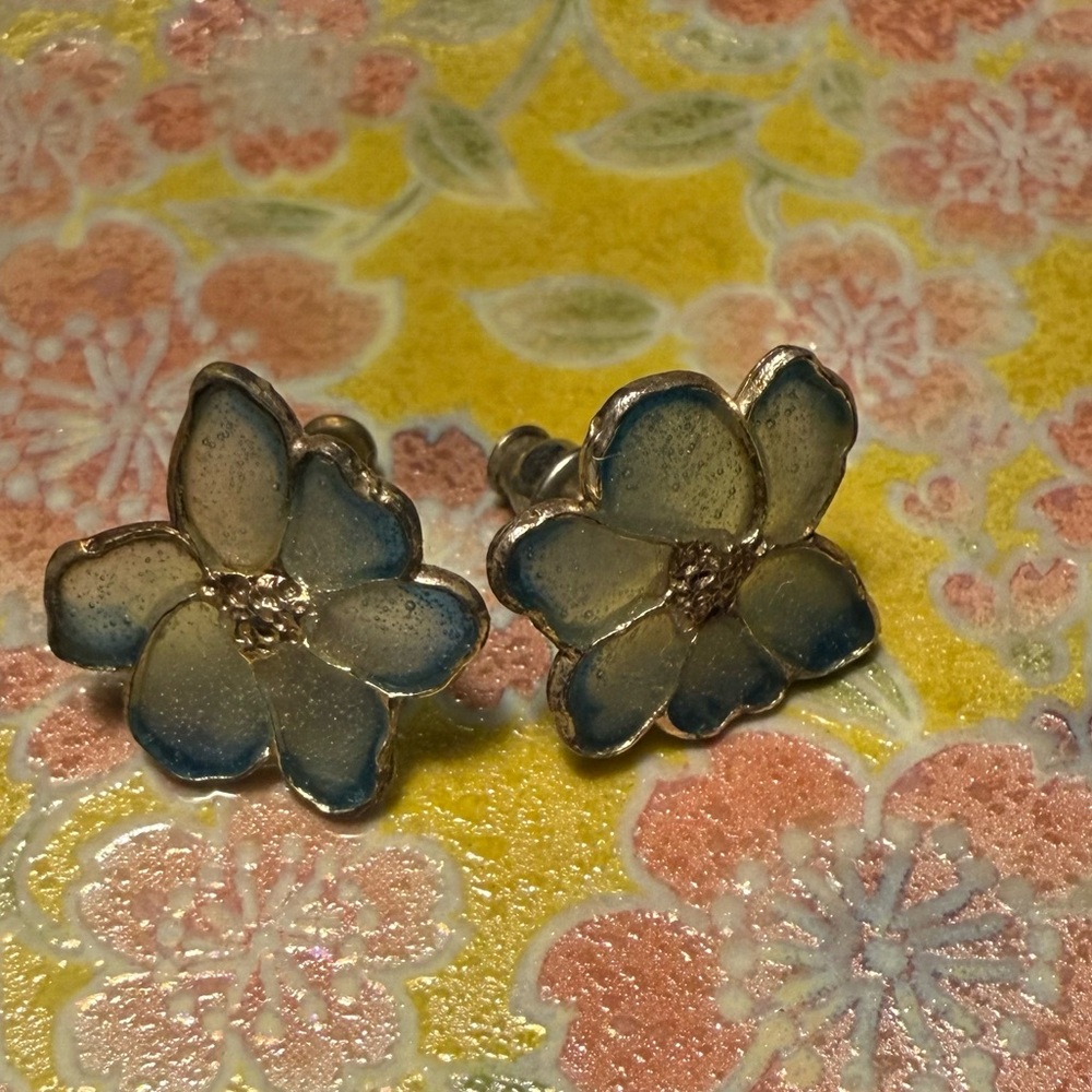 Silver Botanical Floral Earrings